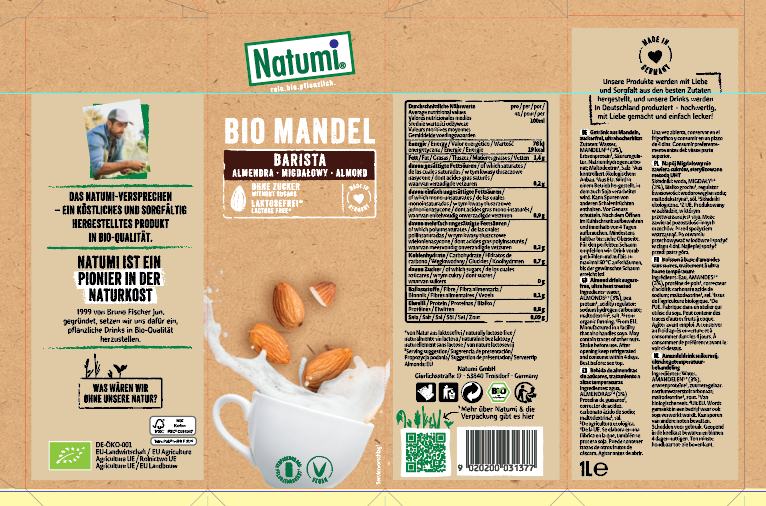 Naturli Bio Mandel Carton